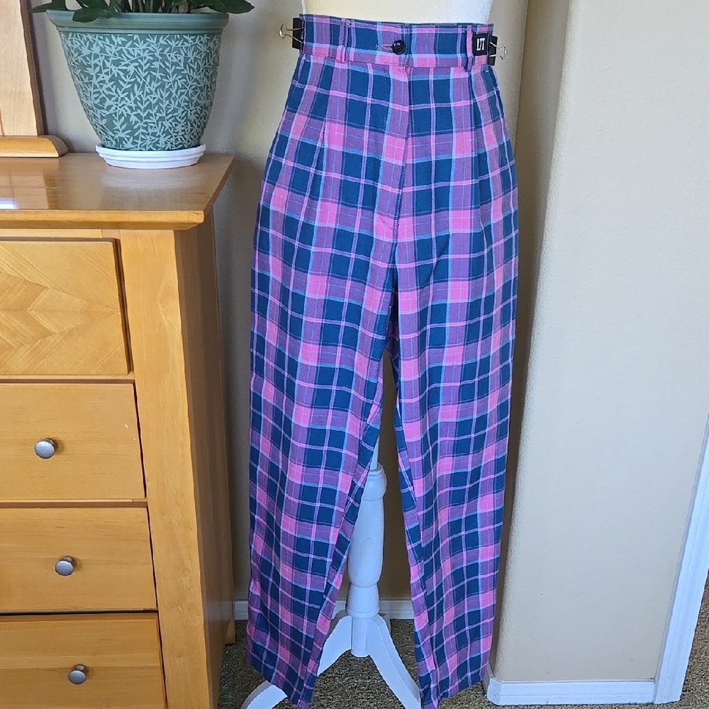 LTT Plaid High-Waisted Trousers